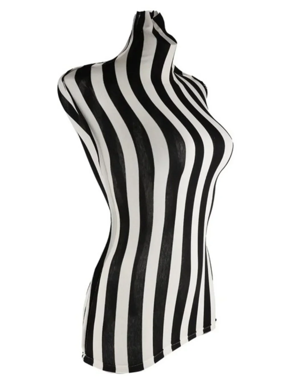 Black and White stripe Female Mannequin Cloth Cover - Picture 7 of 12